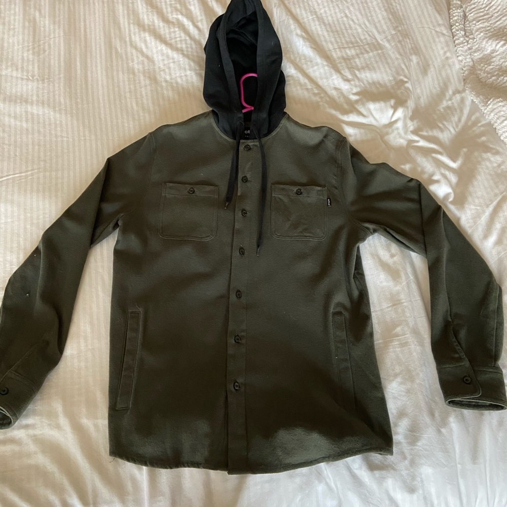 Active Hooded Button Up